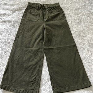Anthropologie by Point Sur. Great wide leg pant size 26 olive cotton fabric